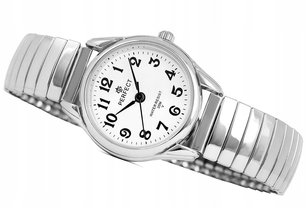 Women's Watch STRETCHY BRACELET Silver ELASTIC Eraser Numbers