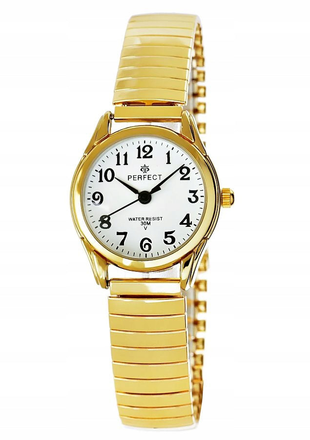 Women's Watch Stretched BRACELET Elastic Eraser GOLD NUMBERS Brand Perfect