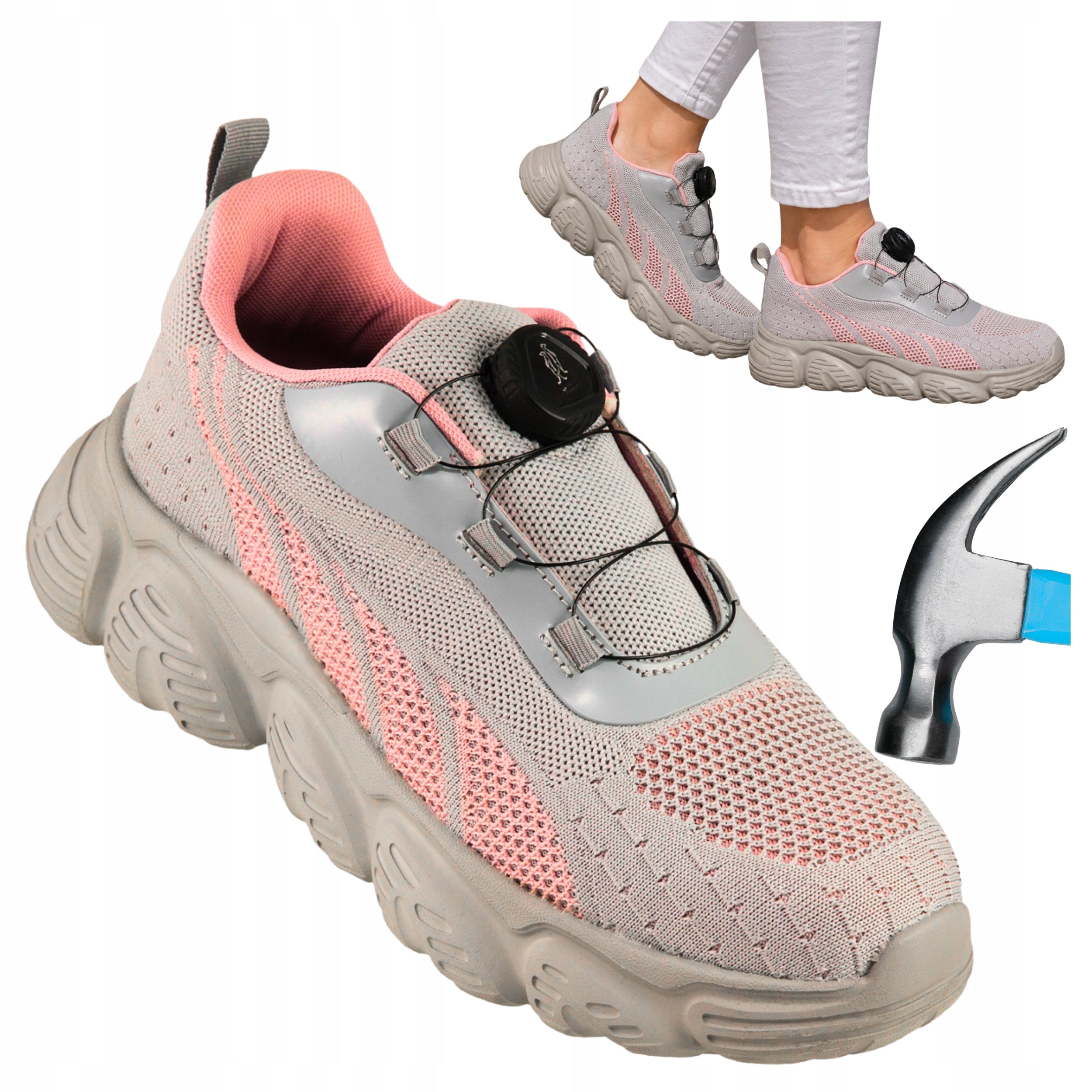 Women's Work Shoes Sneakers Mesh Health and Safety Shoes with Toe Lightweight BOA