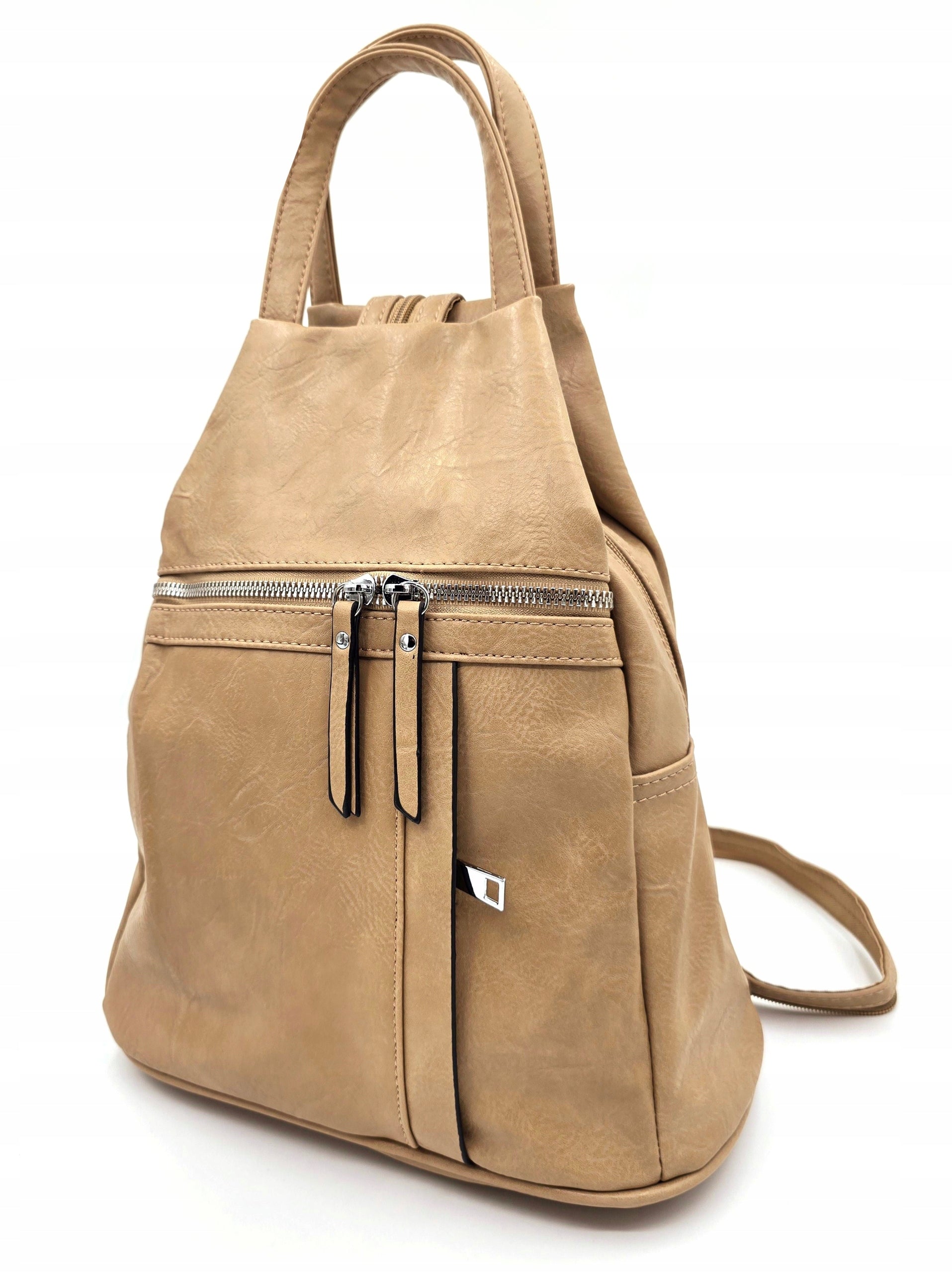 Women's backpack 2in1 - practical elegance in camel color! Packaging status original