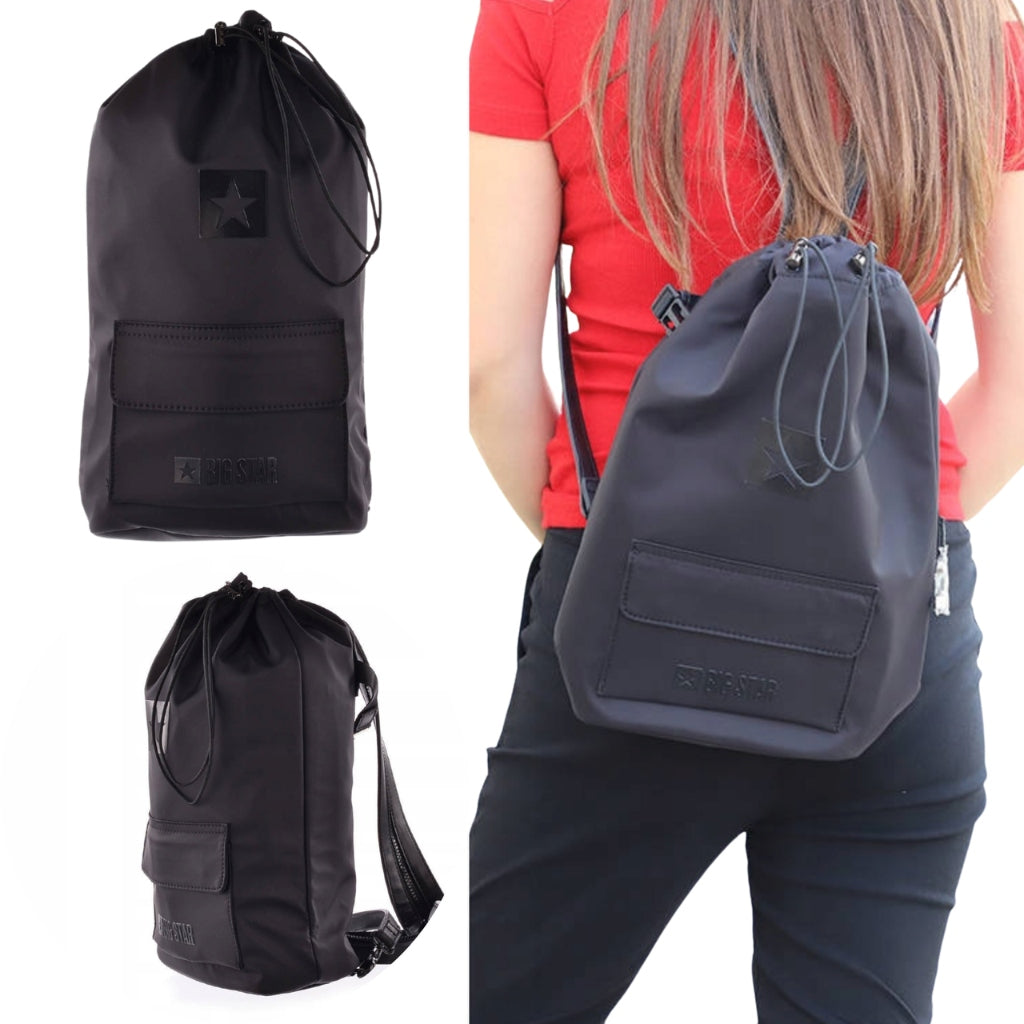 Women's backpack Big Star HH574131 black sports bag city logo