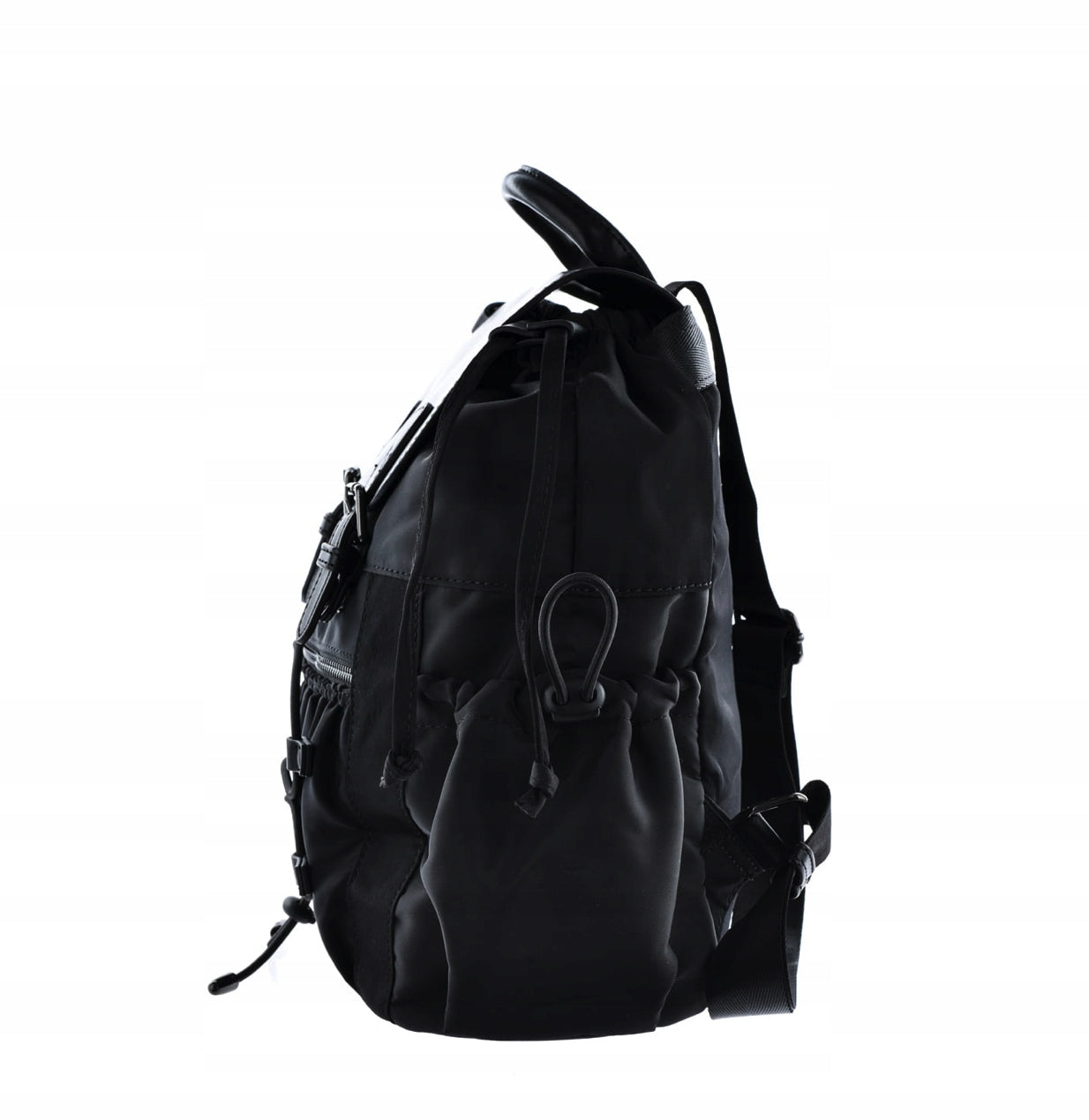 Women's backpack Big Star LL574038 black urban with buckle flap technical Brand Big Star