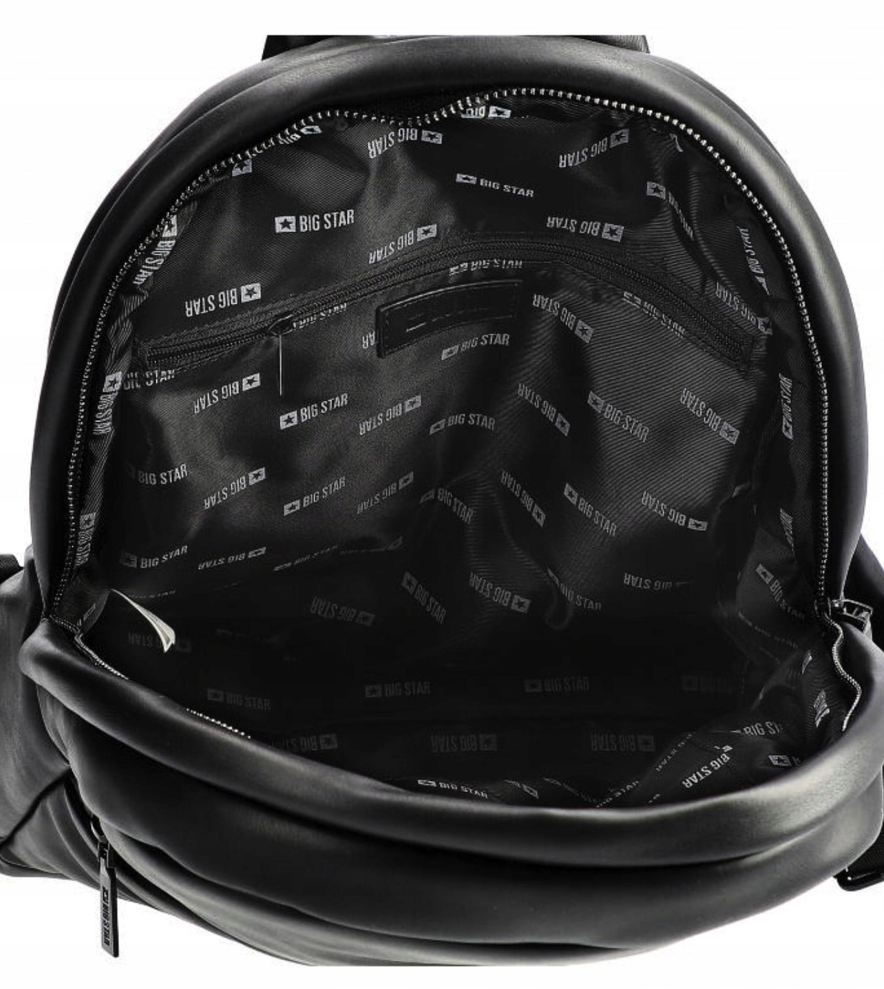 Women's backpack Big Star MM574015 black urban asymmetrical faux leather Brand Big Star