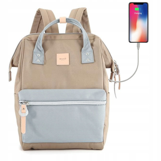 Women's backpack Himawari Sorrel HM1881 for laptop 15,6" USB #22 coffee-grey