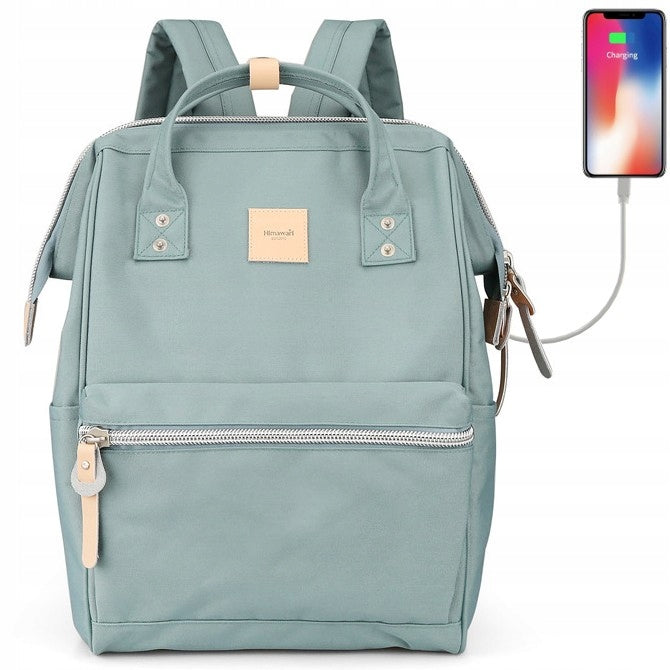 Women's backpack Himawari Sorrel HM1881 for laptop 15,6 USB eucalyptus