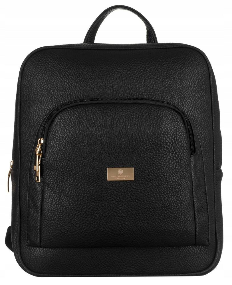 Women's backpack PETERSON lightweight city backpack for everyday work black Brand Peterson