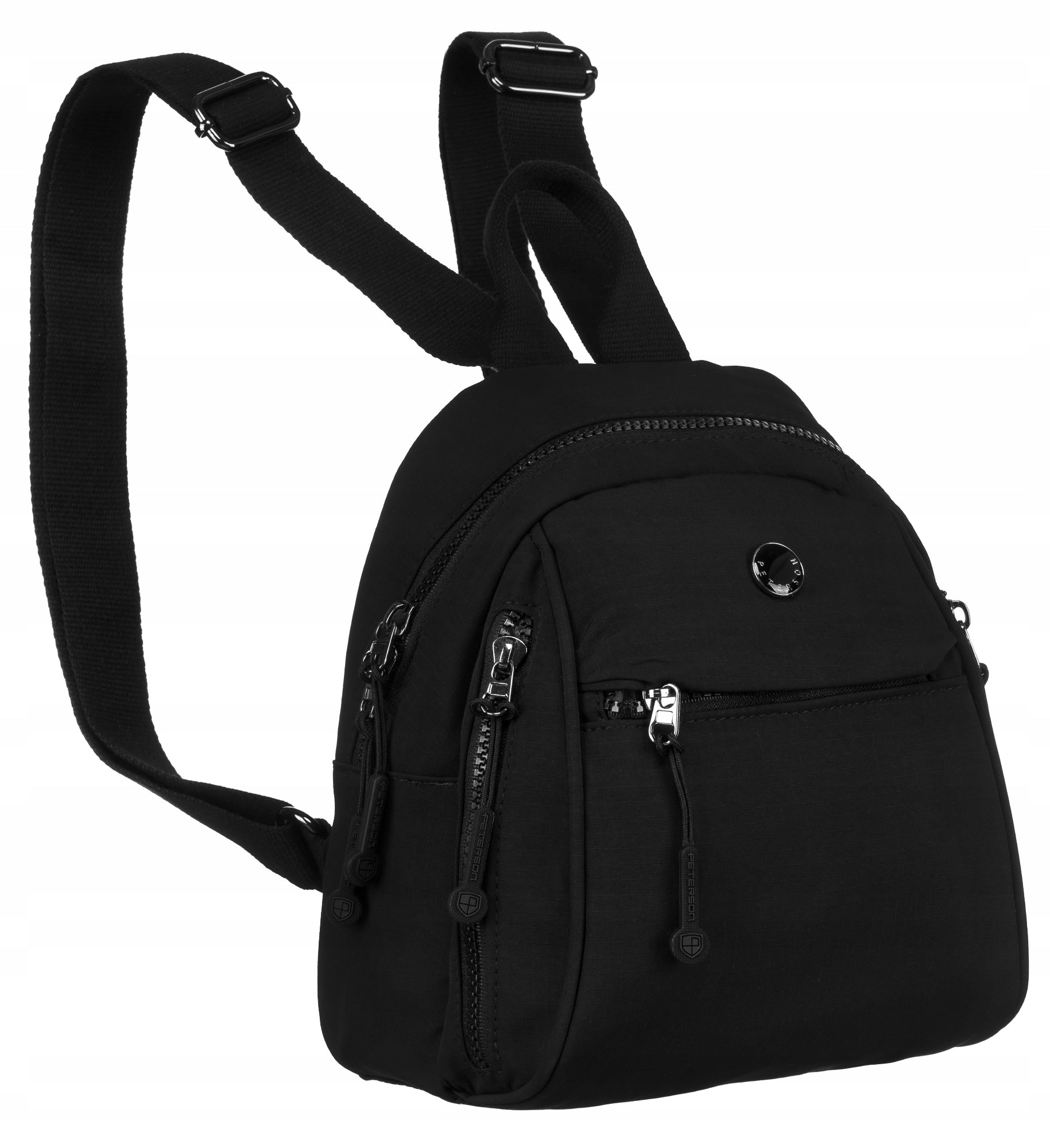 Women's backpack PETERSON small urban backpack sports pockets black