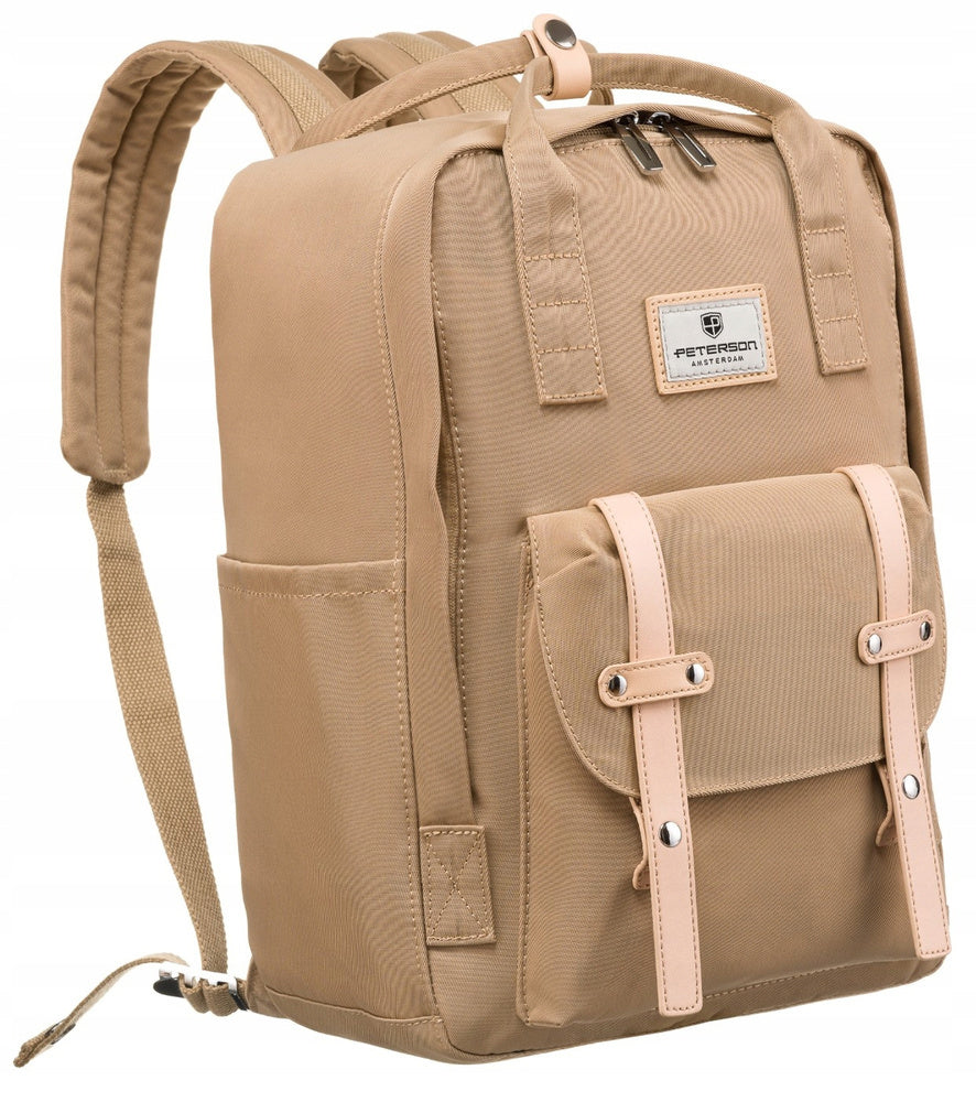 Women's backpack PETERSON urban backpack light with flap pockets fashionable