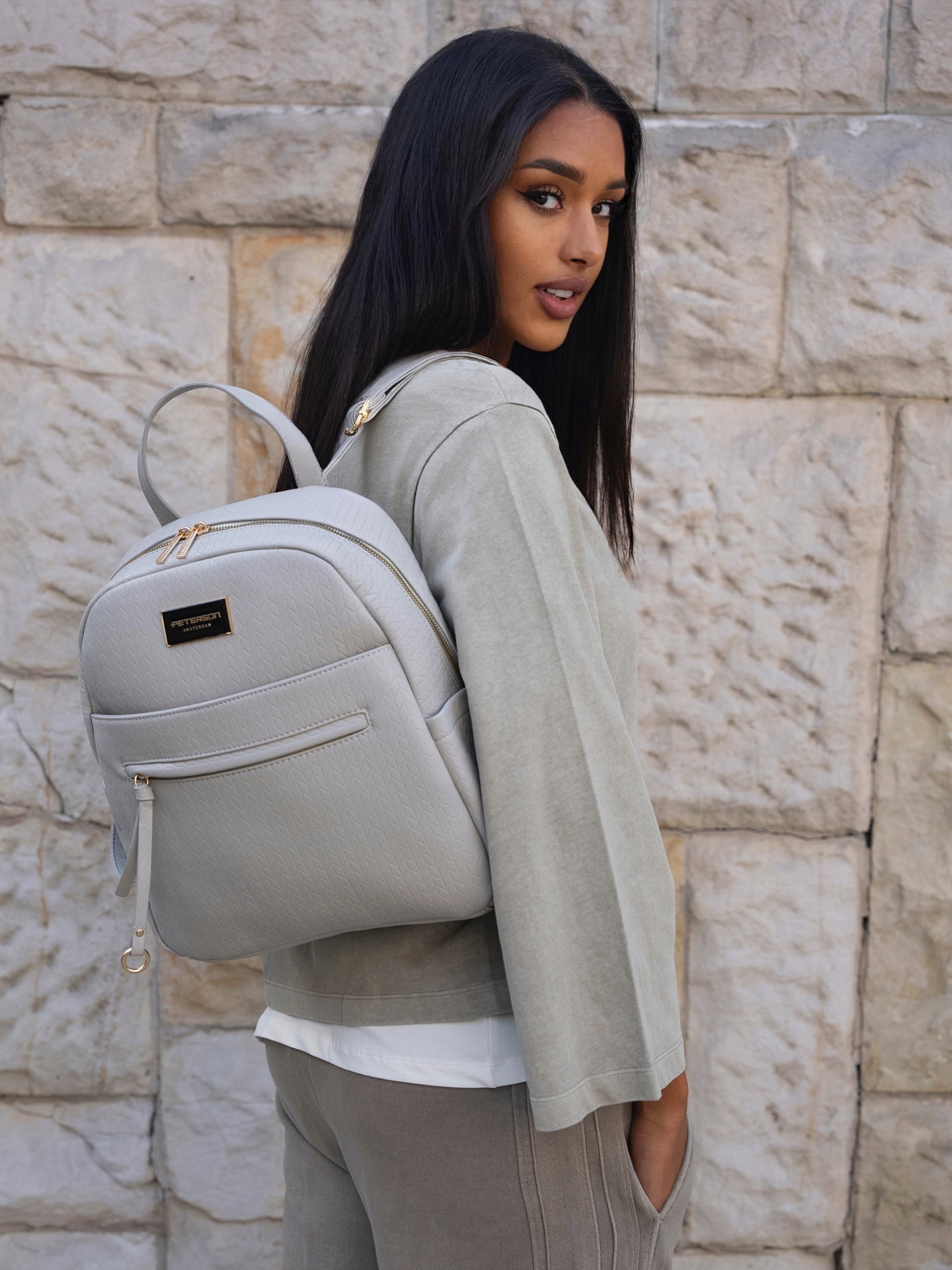 Women's backpack Peterson urban stylish eco leather Packaging status original