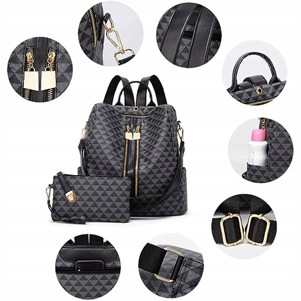 Women's backpack ROVICKY fashionable backpack roomy zip-up zipper colors Manufacturer code Allpowerful
