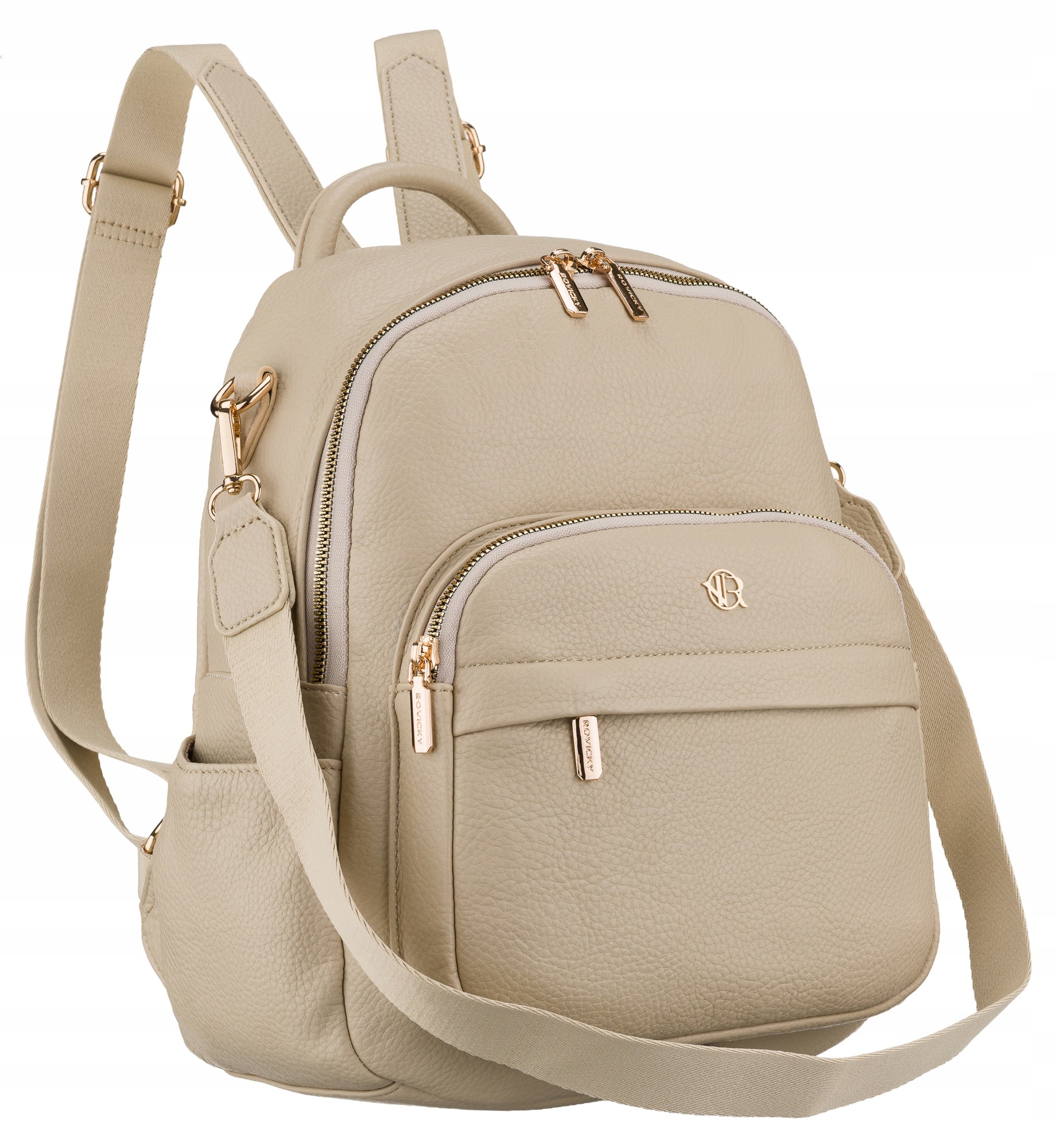 Women's backpack ROVICKY stylish urban backpack made of eco leather lightweight comfortable