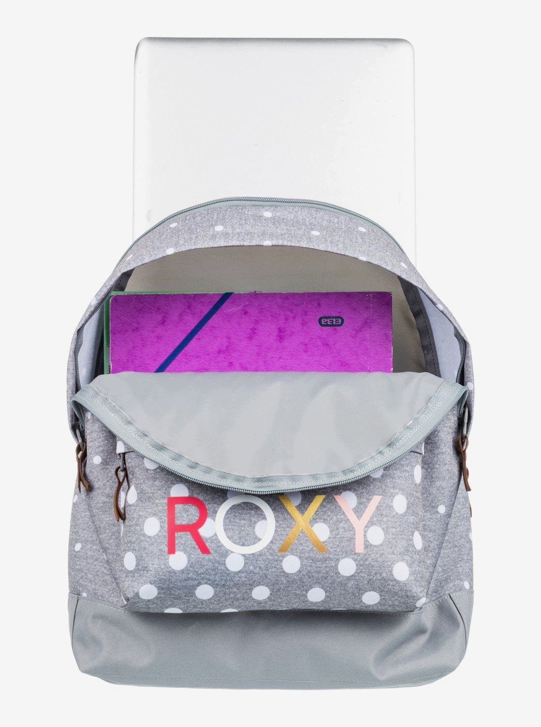 Women's backpack Roxy Heart school girl sports backpack bag gray 30 L Manufacturer code erjbp04368