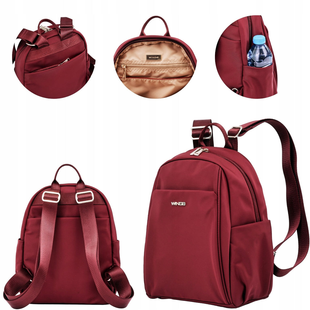 Women's backpack WINGS lightweight city backpack for work and everyday zip