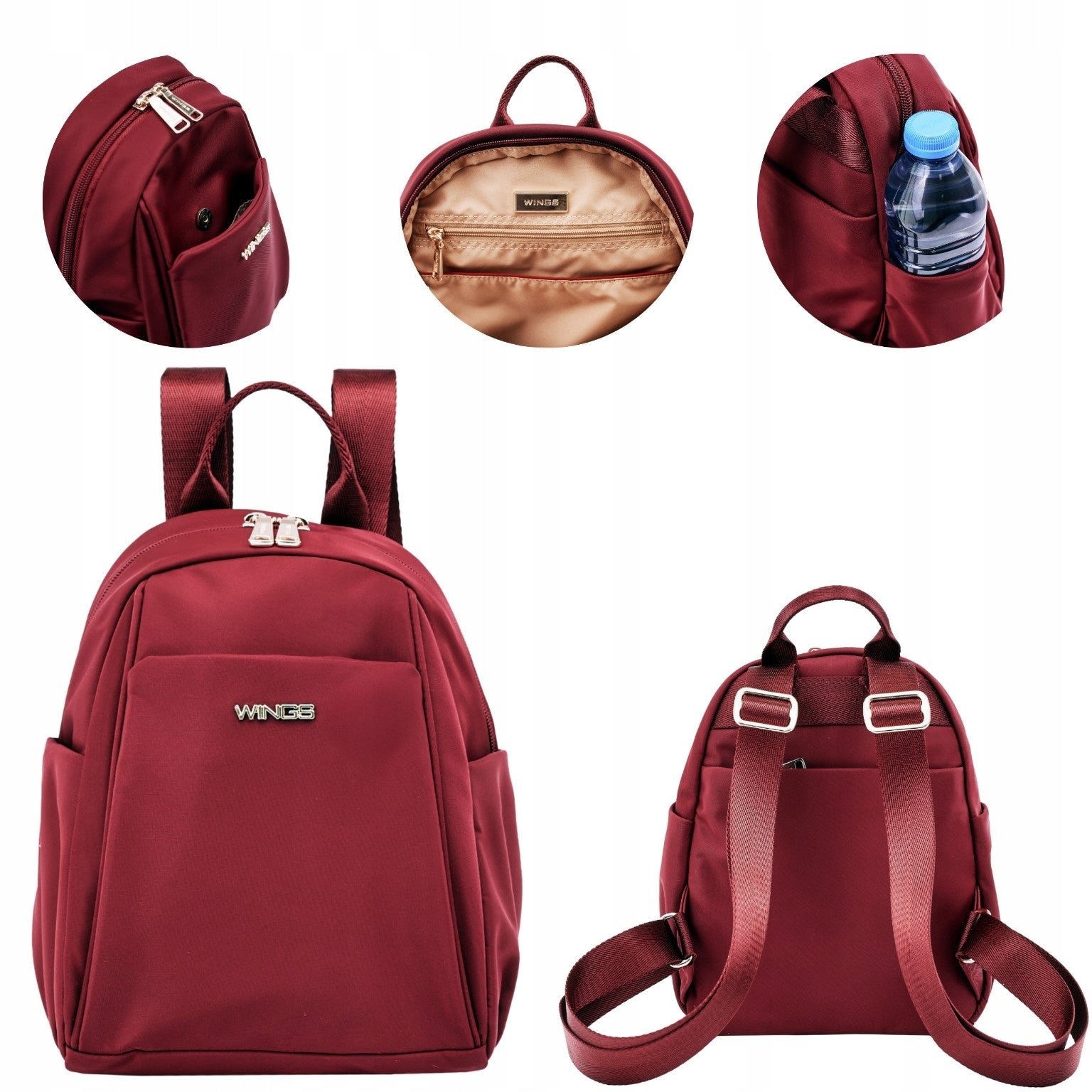 Women's backpack WINGS urban small with magnet pocket hidden pocket