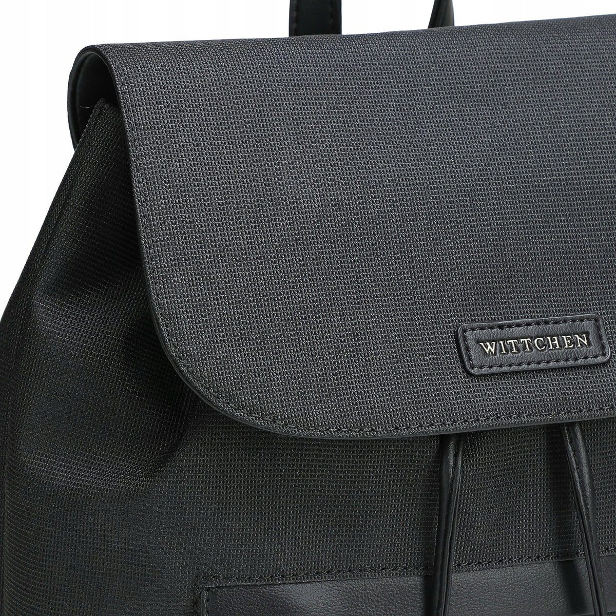 Women's backpack WITTCHEN 102-4Y-403-1 with flap black Manufacturer code 102-4Y-403-1