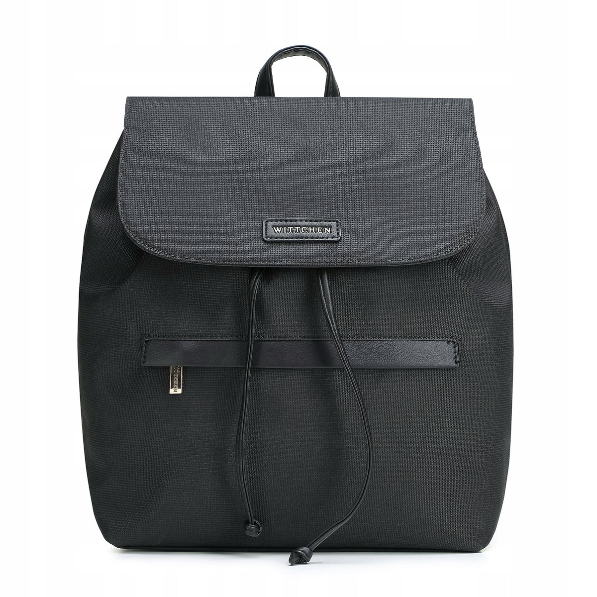 Women's backpack WITTCHEN 102-4Y-403-1 with flap black