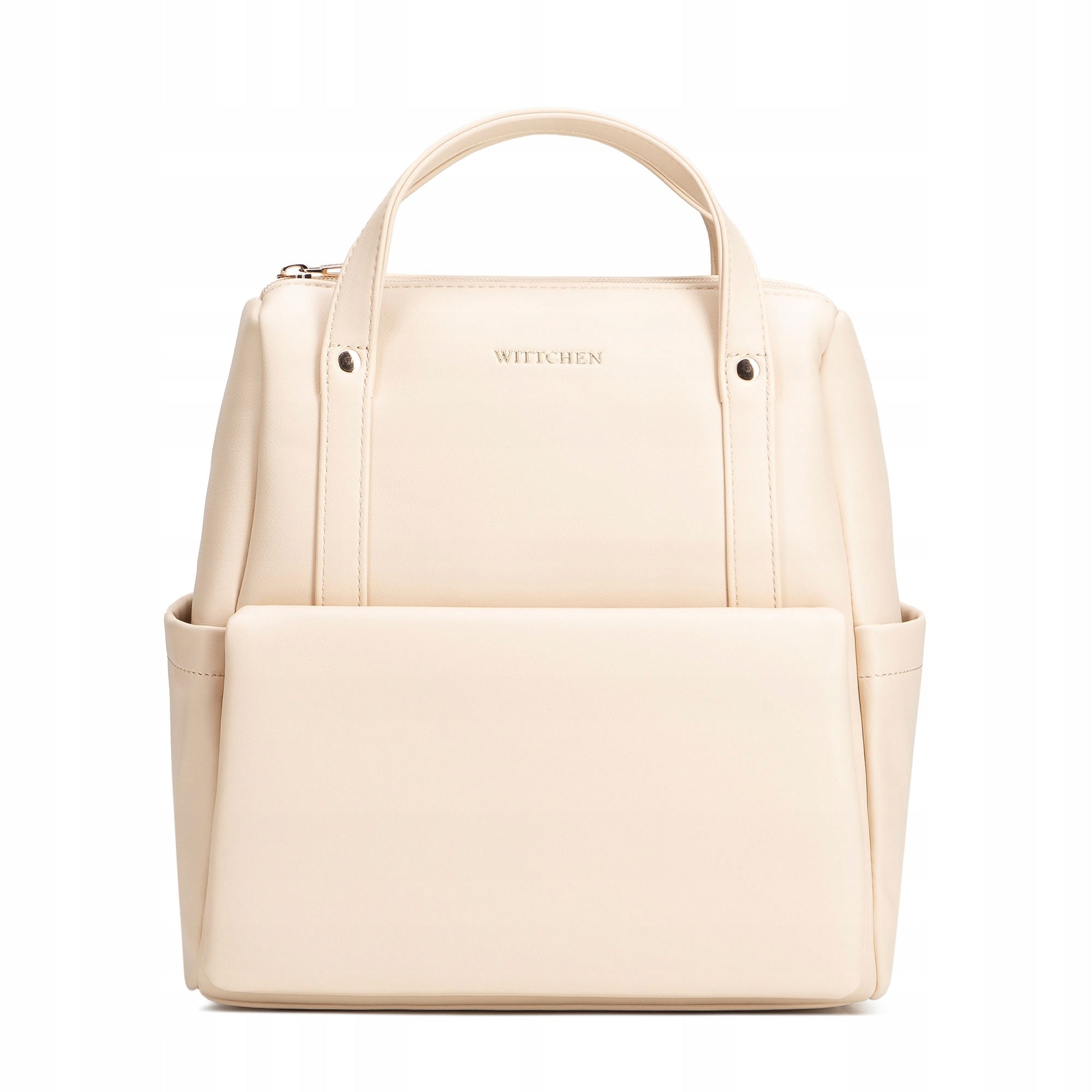 Women's backpack WITTCHEN 102-4Y-903-0 with flap pocket cream