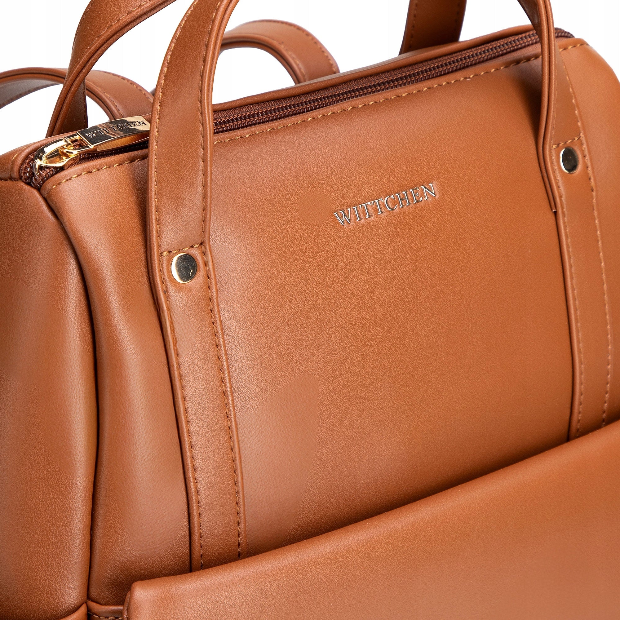 Women's backpack WITTCHEN 102-4Y-903-5 with flap pocket light brown Manufacturer code 102-4Y-903-5