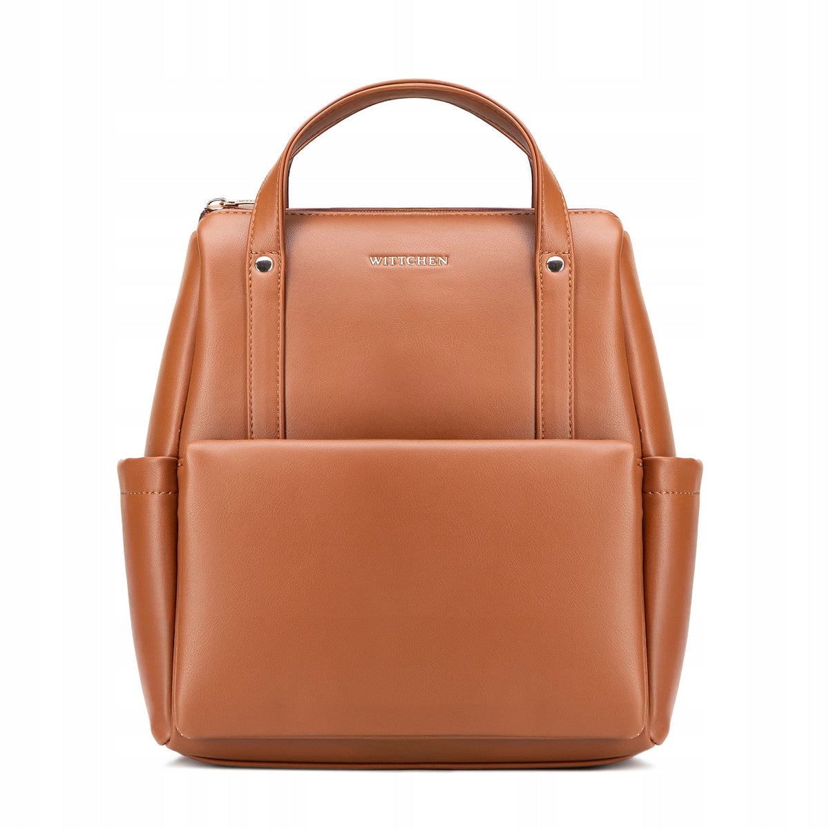 Women's backpack WITTCHEN 102-4Y-903-5 with flap pocket light brown