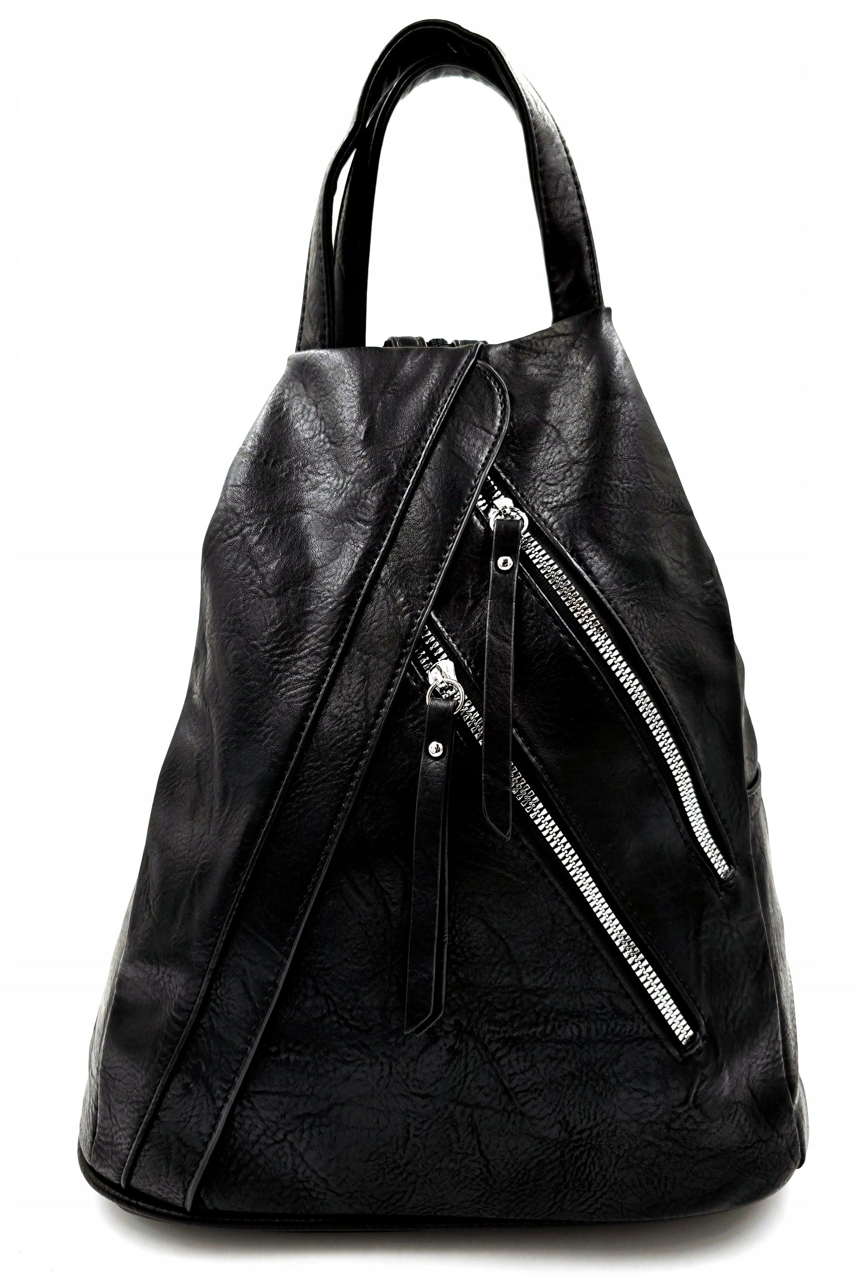 Women's backpack black eco leather Marco Contti elegant urban EAN (GTIN) 5907649001489