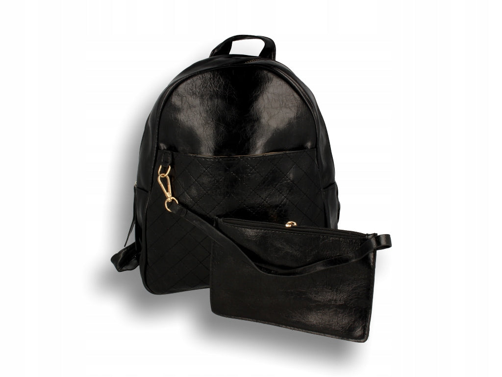Women's backpack elegant black | EKO Fashion Main pattern plain