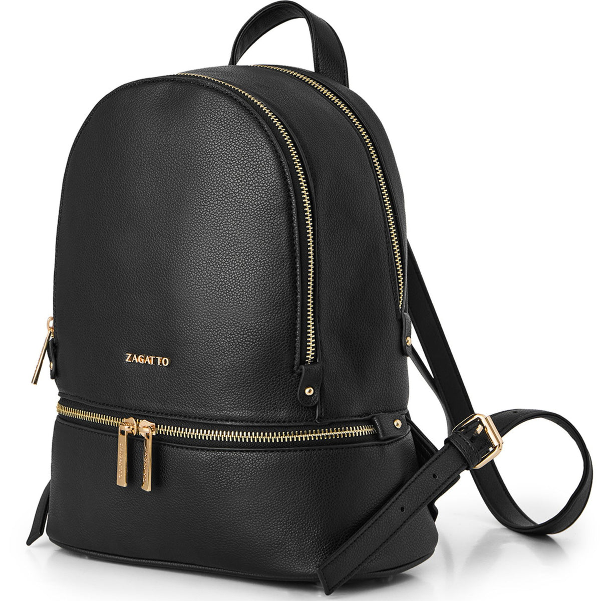 Women's backpack faux leather city elegant black eco leather ZAGATTO Brand Zagatto