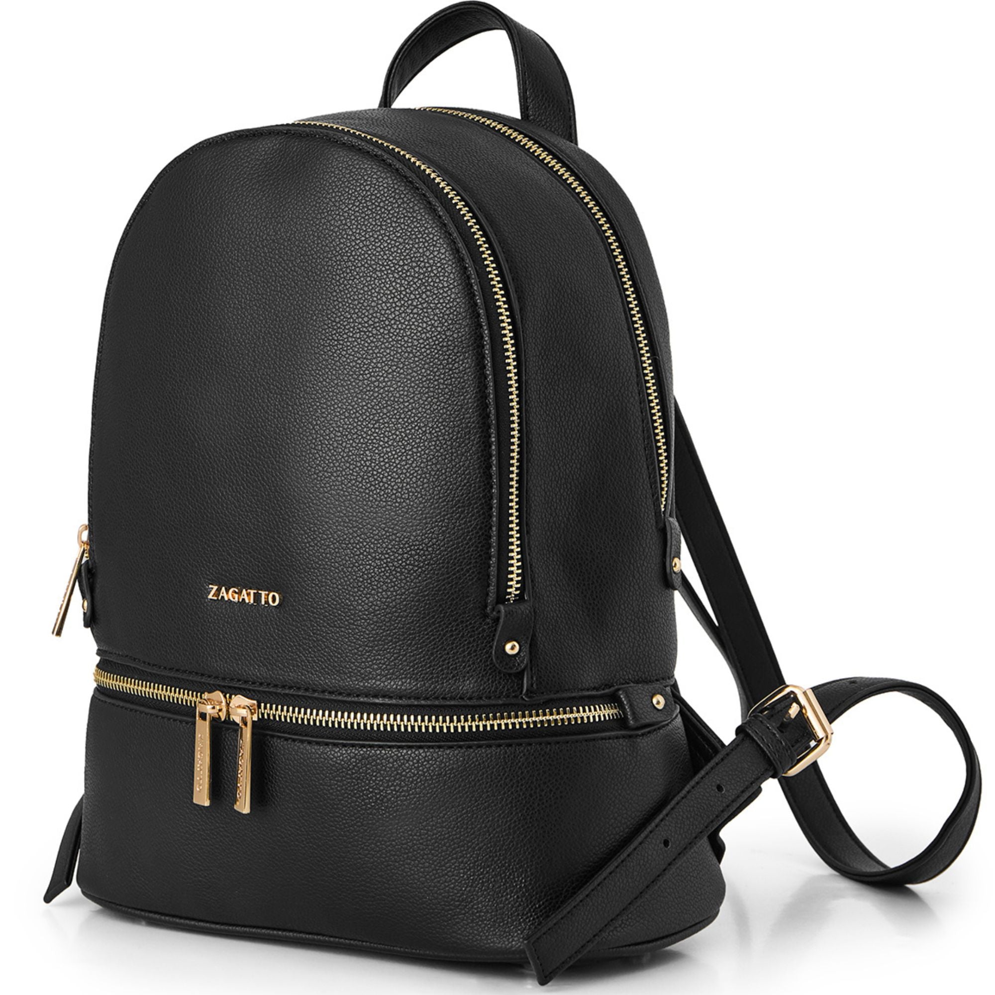 Women's backpack faux leather city elegant black eco leather ZAGATTO Brand Zagatto