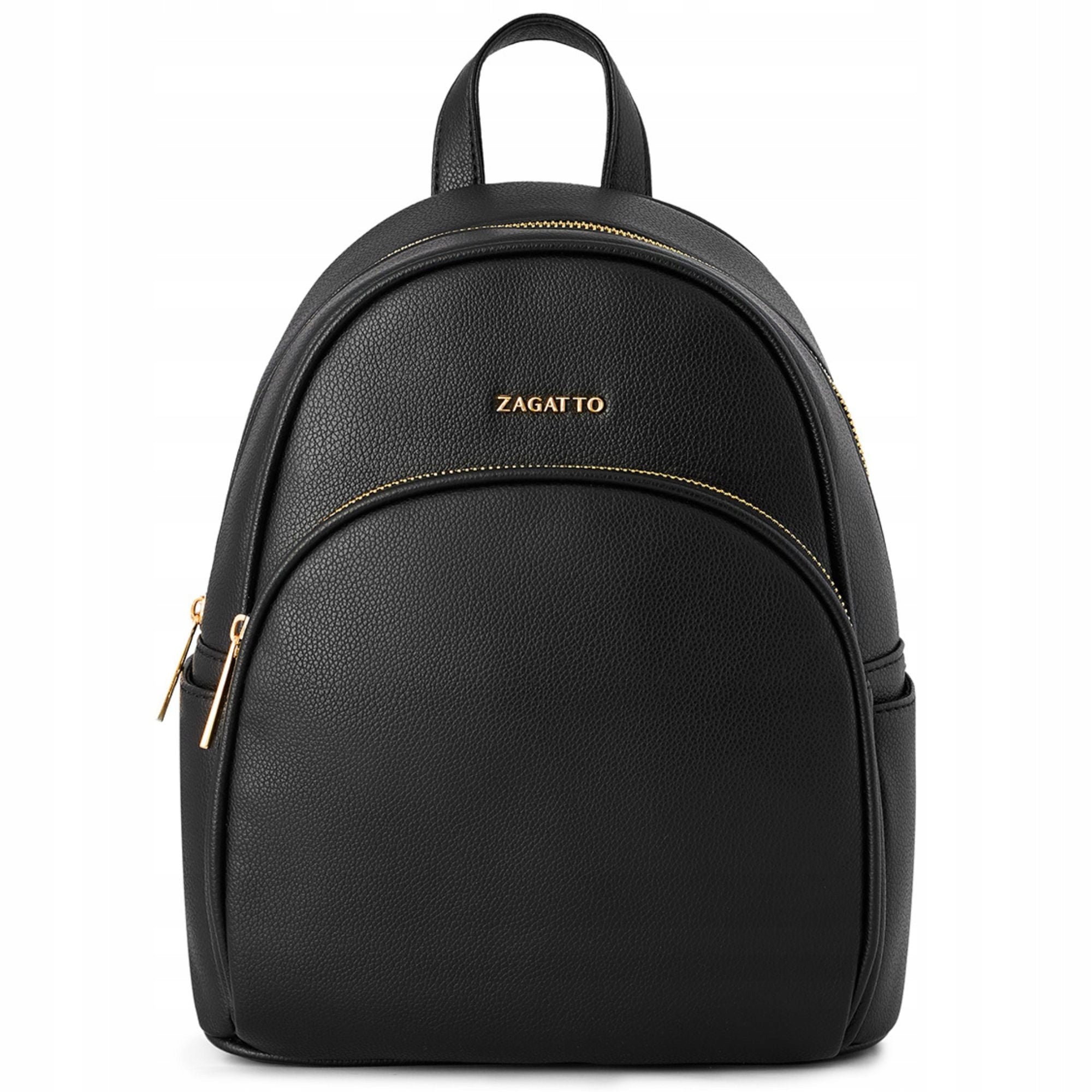 Women's backpack faux leather city elegant black eco leather ZAGATTO Packaging status original