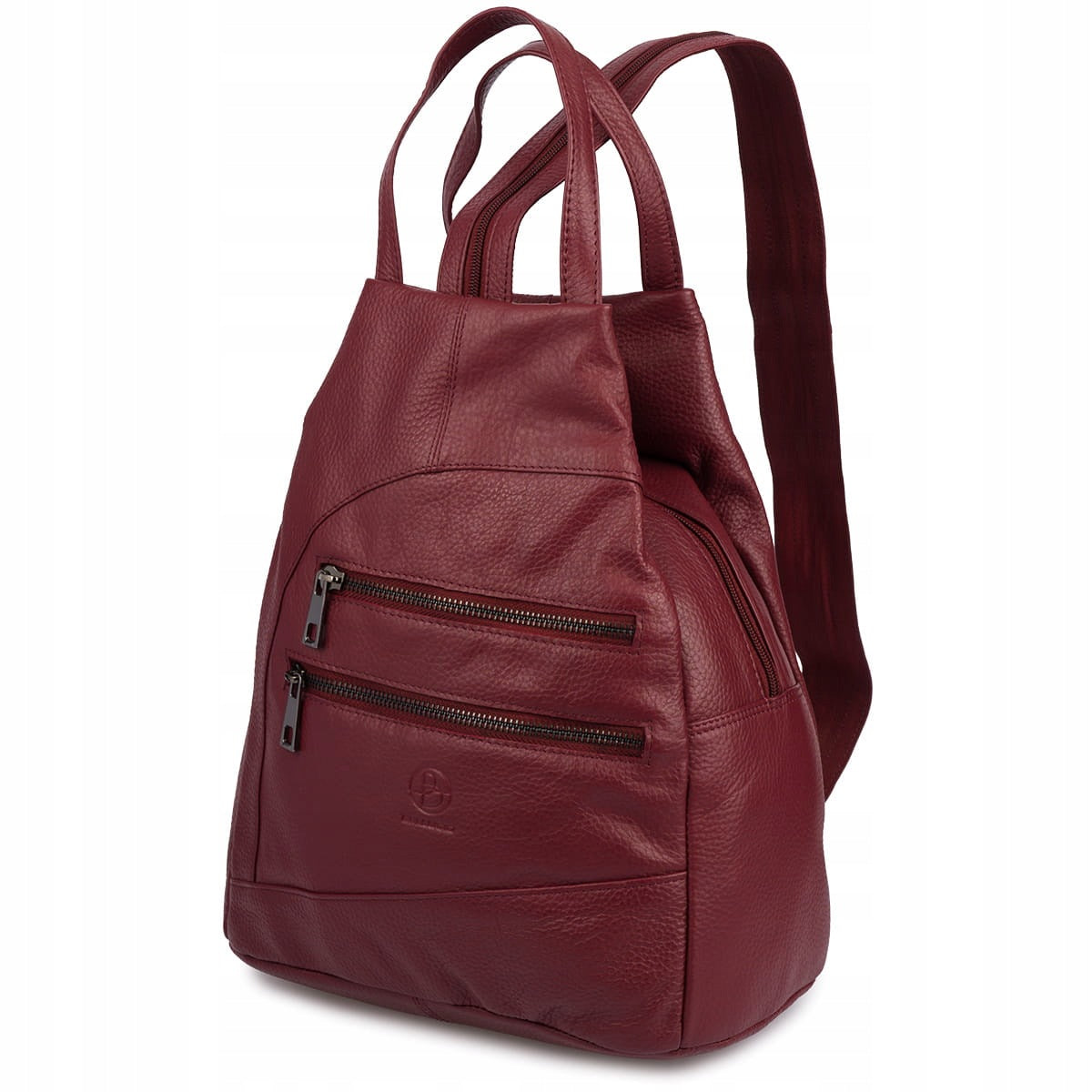 Women's backpack genuine leather crossbody Bellugio urban - dark red Brand Bellugio