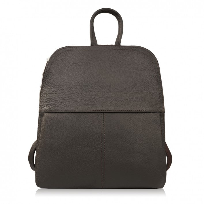 Women's backpack leather brown small classic city backpack Abruzzo