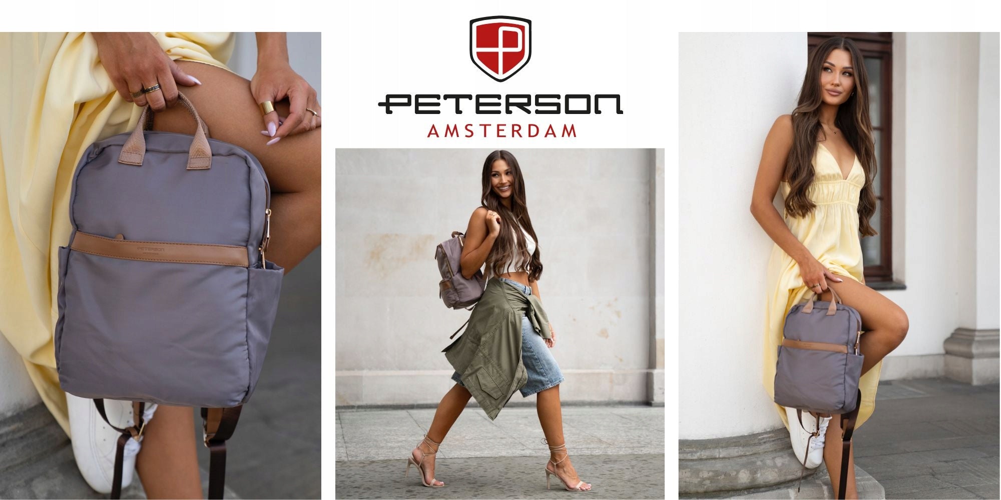 Women's backpack light urban lots of pockets fashionable colors PETERSON Packaging status original