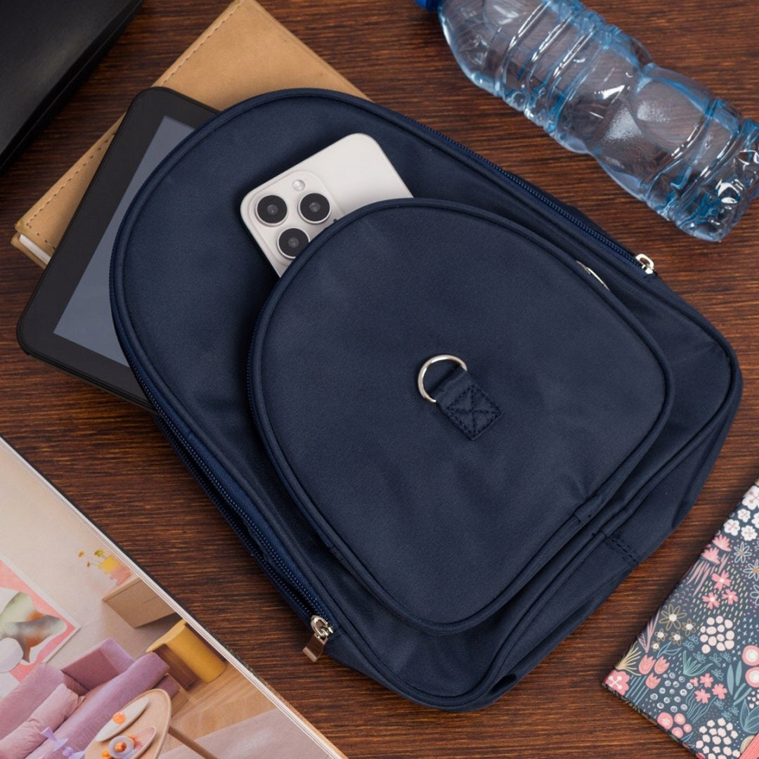 Women's backpack small lightweight waterproof elegant navy Beltimor Brand Beltimore