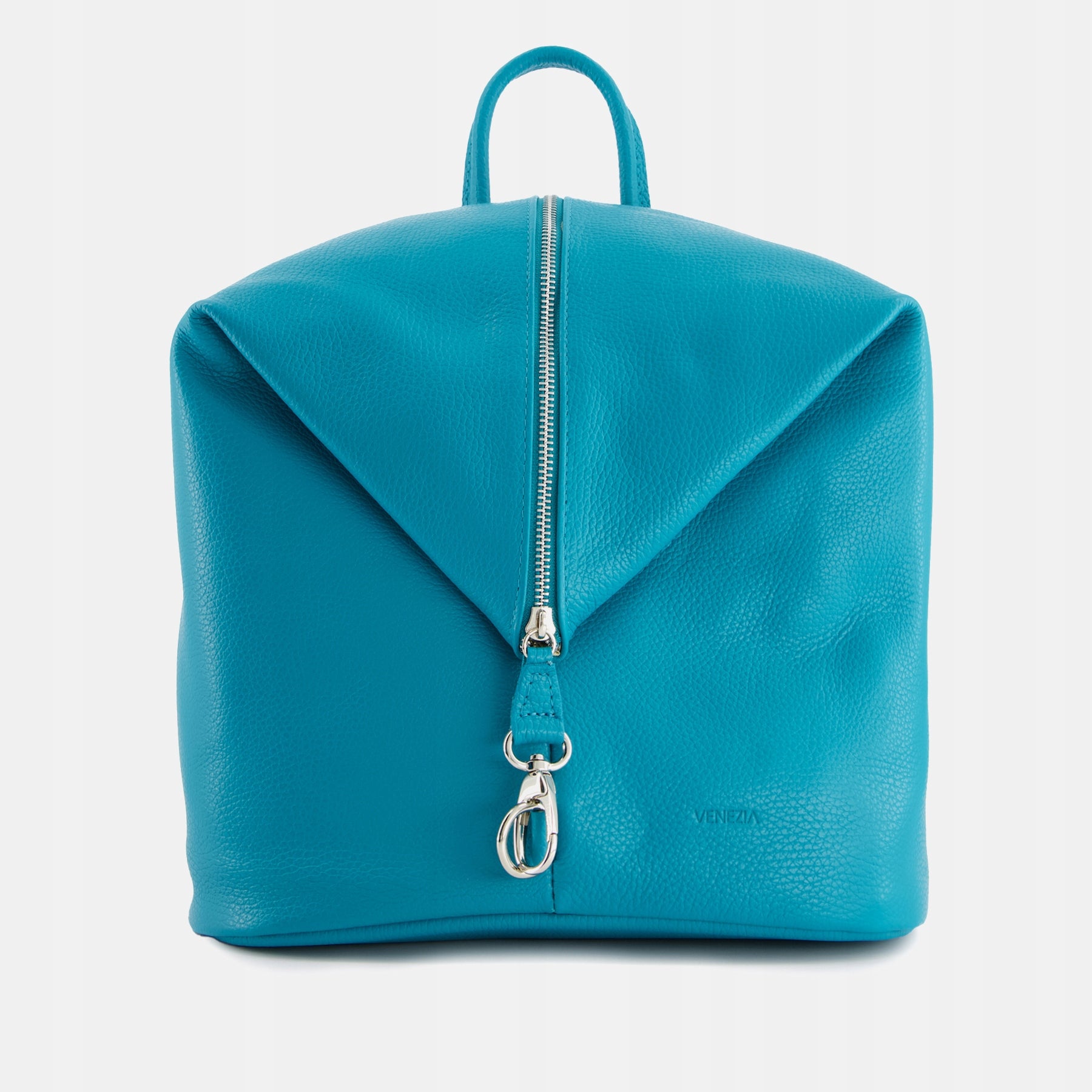 Women's bag VENEZIA. Backpack made of natural leather in blue.