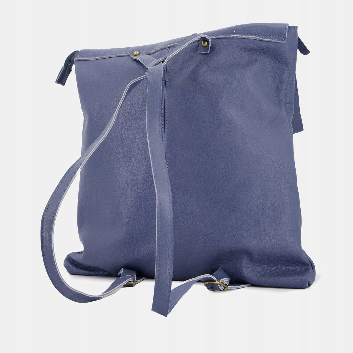 Women's bag VENEZIA. Large blue backpack made of natural leather. Packaging status original