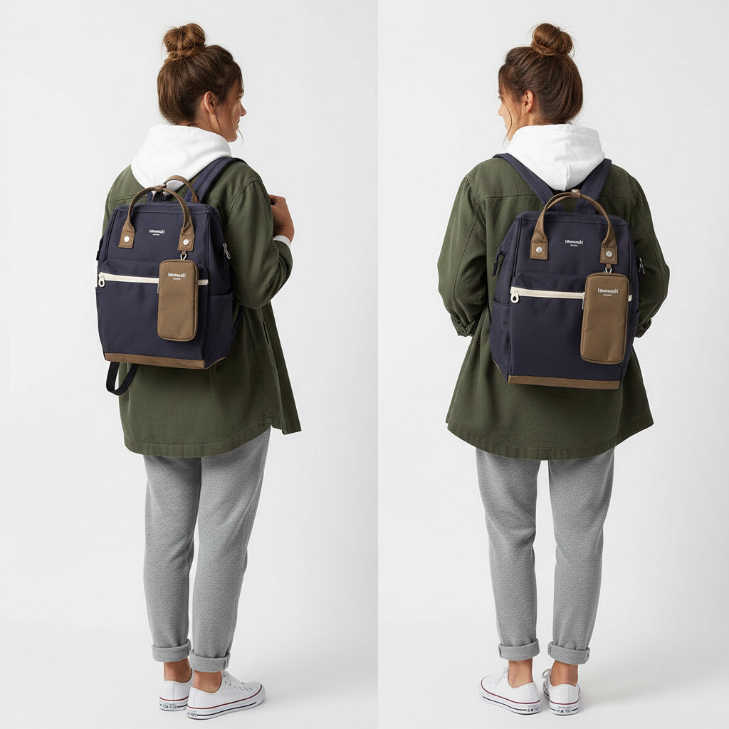 Women's city backpack Himawari 1027 for laptop 15,6 + removable case fiol-br Packaging status original