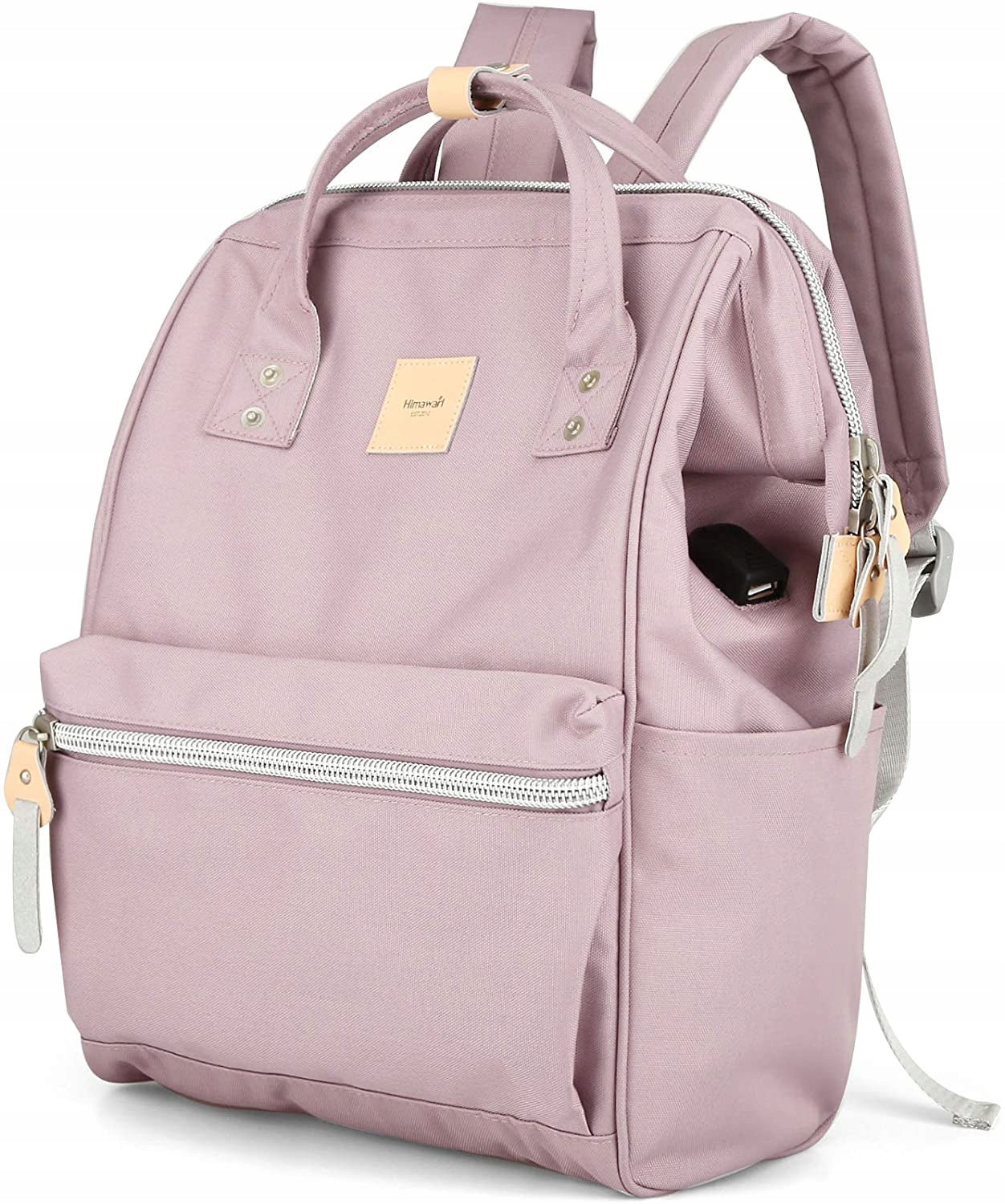 Women's city backpack Himawari HM1881 for laptop 13,3 USB light purple Brand Himawari