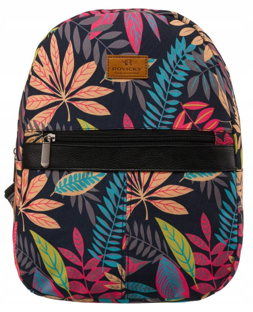 Women's city backpack for youth school for university plant pattern fashionable Brand Rovicky