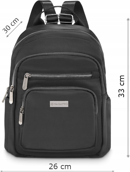 Women's city backpack small backpack for women material black ZAGATTO Manufacturer code ZG844
