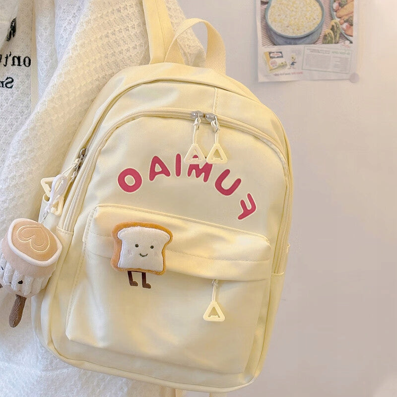 Women's cute mini backpack for school hiking spring outing milk yellow Color shades of yellow and gold