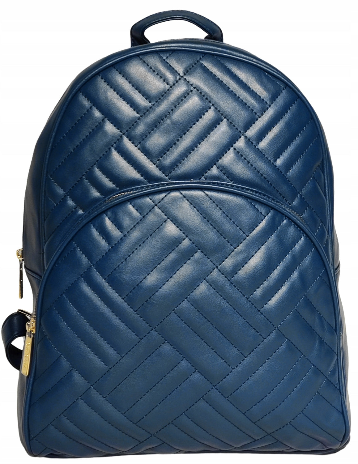 Women's eco leather backpack | Quilted | Navy blue | Elegant and roomy Packaging status original