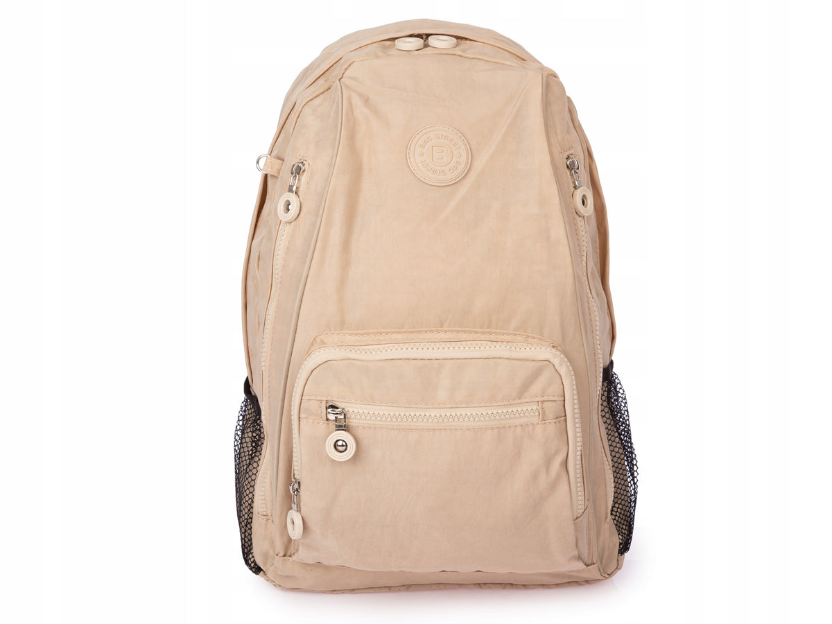 Women's hiking backpack urban light with line light beige material A4