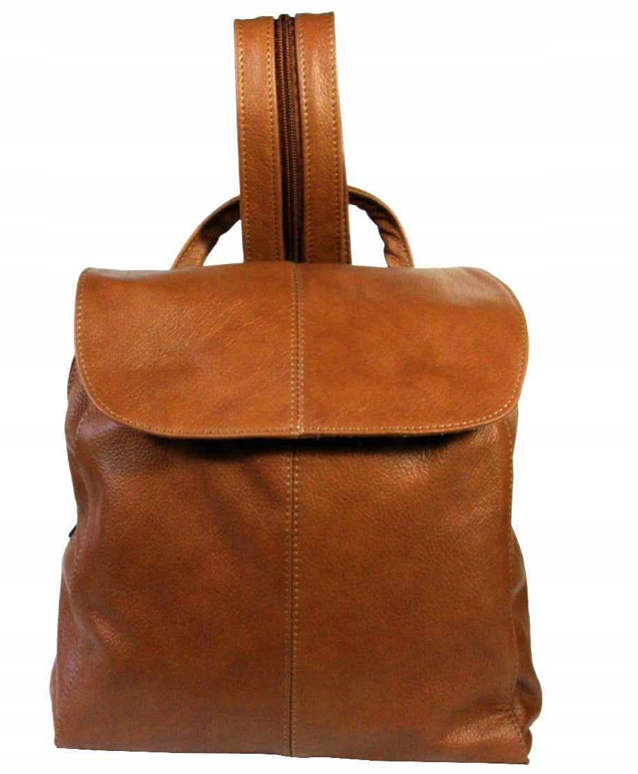 Women's leather backpack brown large made in Poland genuine leather Brand no brand