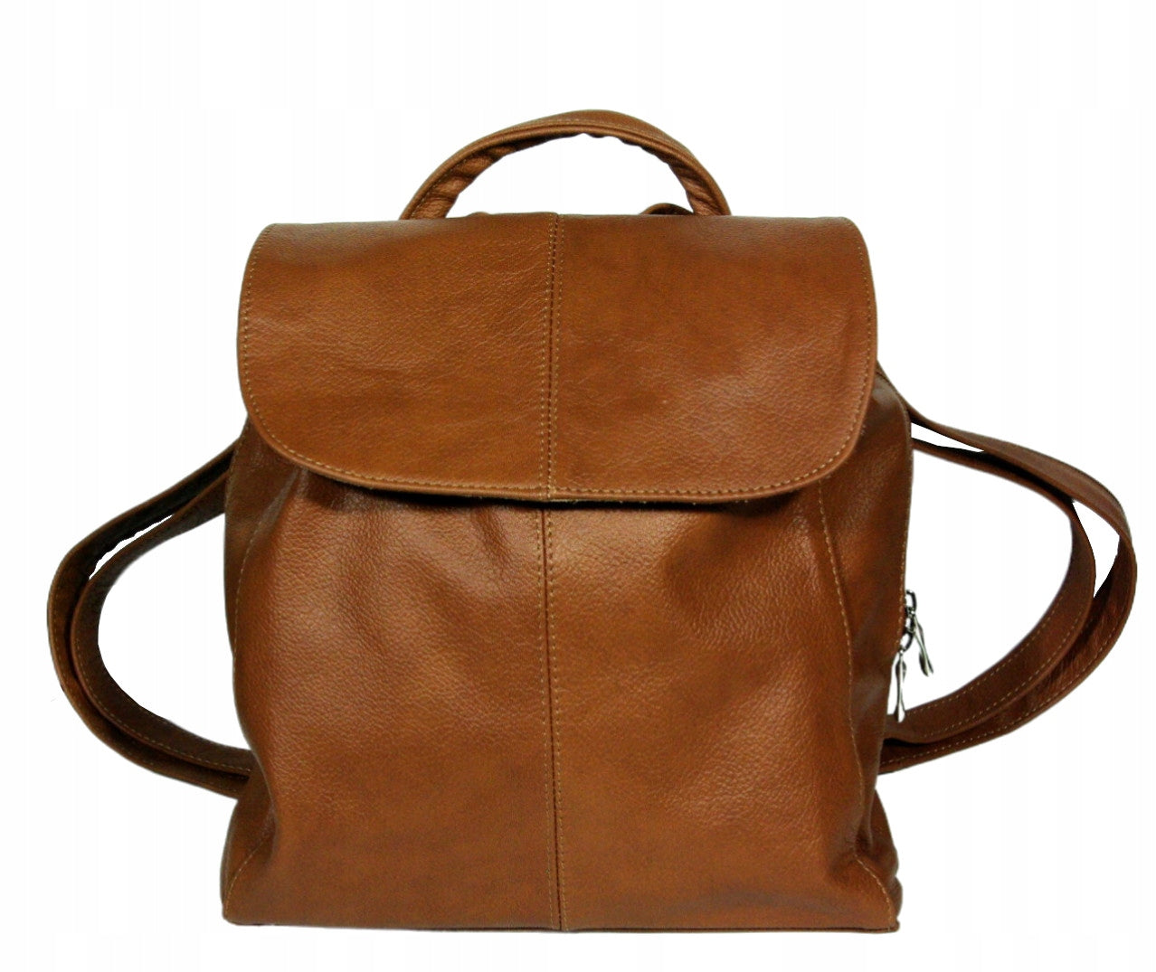 Women's leather backpack brown large made in Poland genuine leather Packaging status original