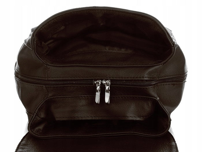 Women's leather backpack with flap solid large elegant roomy Beltimore Brand Beltimore