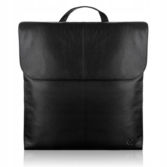 Women's school backpack A4 leather black for work and college fashionable retro