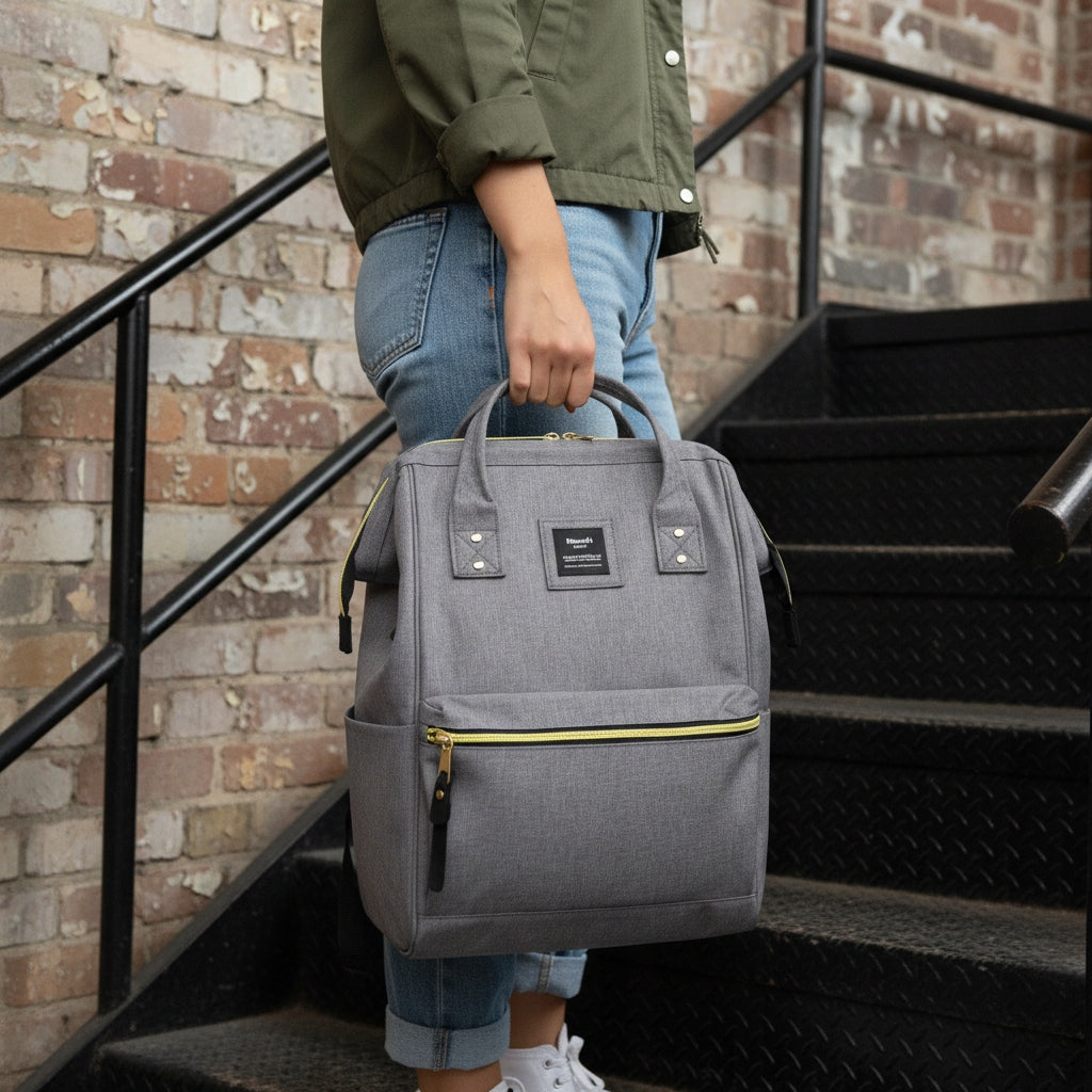 Women's school backpack Himawari 9001 for laptop 15,6 USB #05 grey Manufacturer code 6972821260526