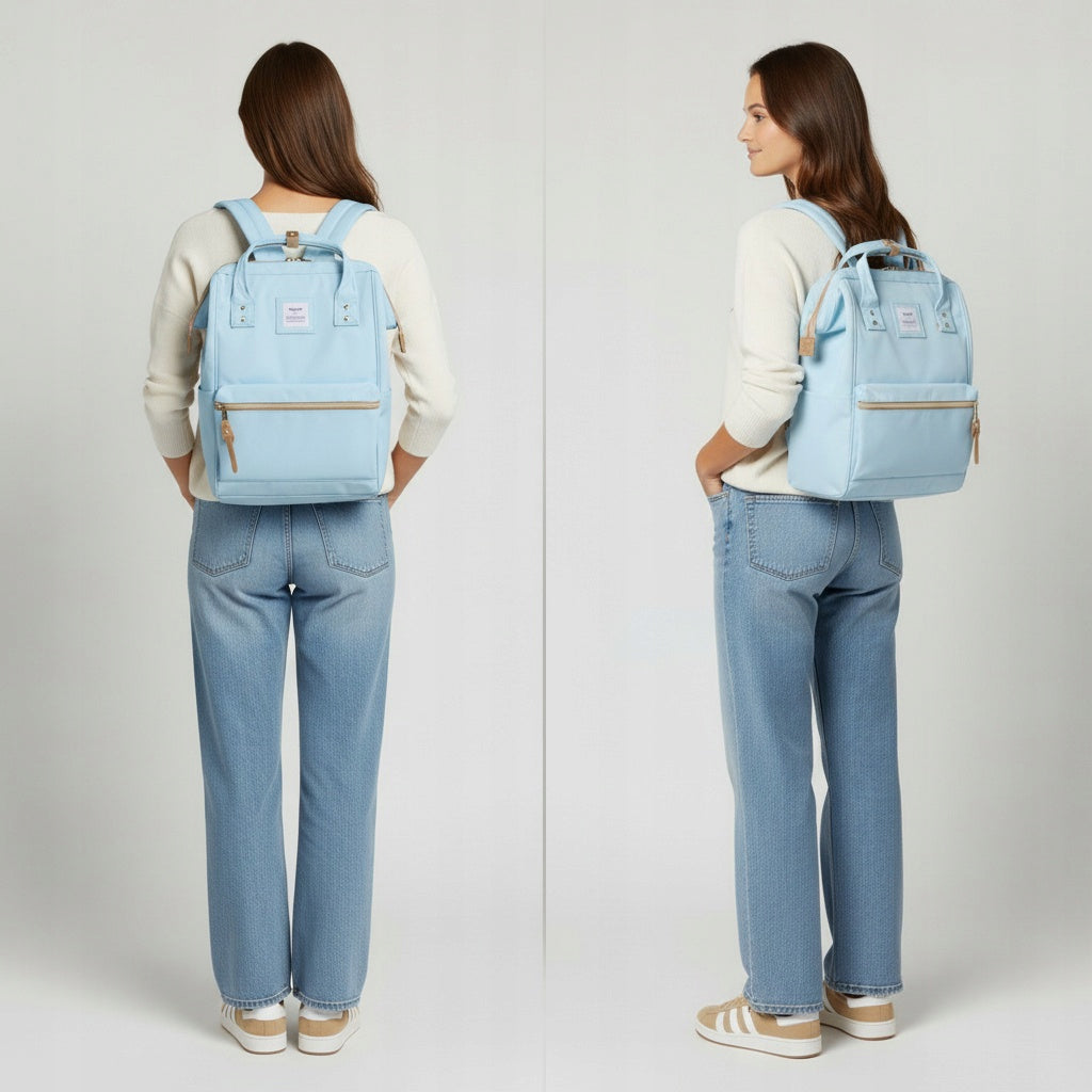 Women's school backpack Himawari 9001 for laptop 15,6 USB #14 blue Packaging status original