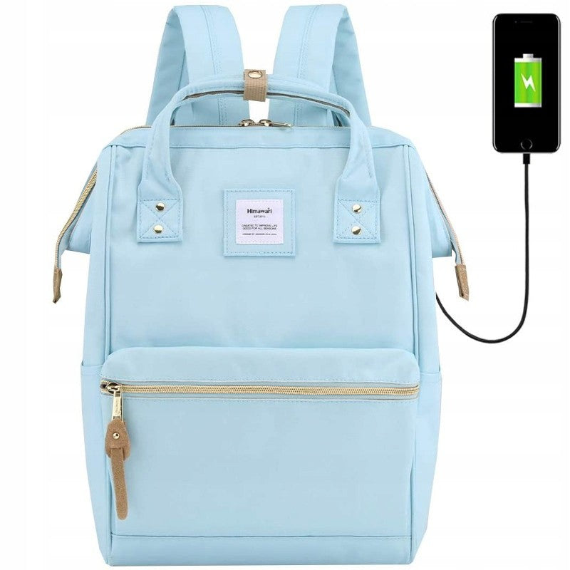Women's school backpack Himawari 9001 for laptop 15,6 USB #14 blue