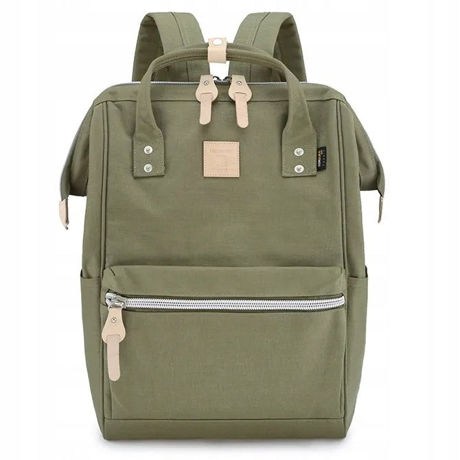 Women's school backpack Himawari HM1882 for laptop 17,3 CORDURA green