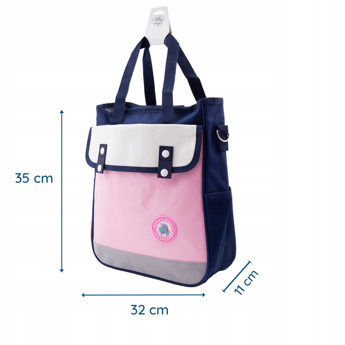 Women's school shoulder bag A4 pink navy shopper waterproof Packaging status original